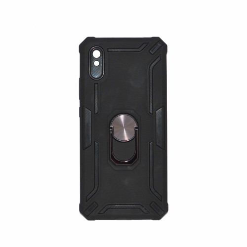 REDMI 9A Black Armor Cover Military Grade Protection Built-in Kickstand Car Holder Mobile Phone Case